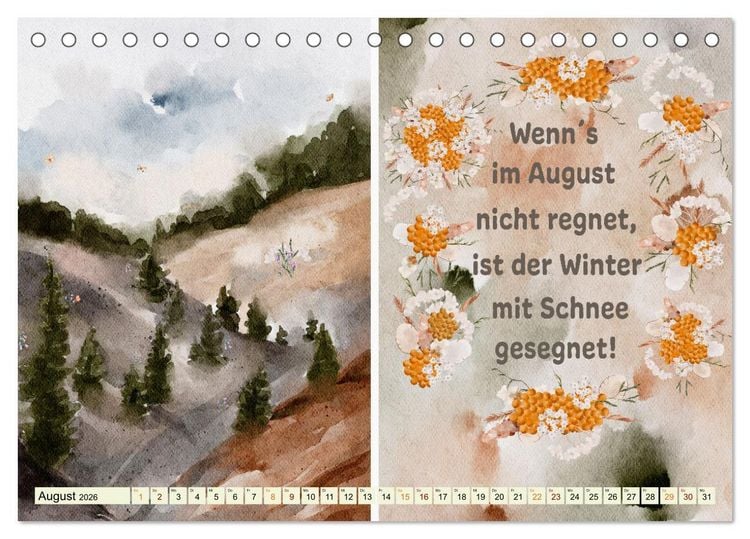 Produktbild: Regeln f&uuml;r das Wetter (Tischkalender 2026 DIN A5 quer), CALVENDO Monatskalender