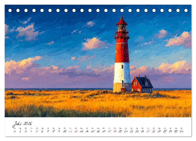 Produktbild: Sylt - Acrylmalerei von der Nordsee-Insel (Tischkalender 2026 DIN A5 quer), CALVENDO Monatskalender