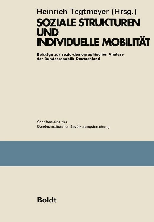 Produktbild: Soziale Strukturen und individuelle Mobilit&auml;t