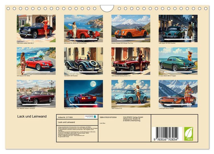 Produktbild: Lack und Leinwand (Wandkalender 2026 DIN A4 quer), CALVENDO Monatskalender