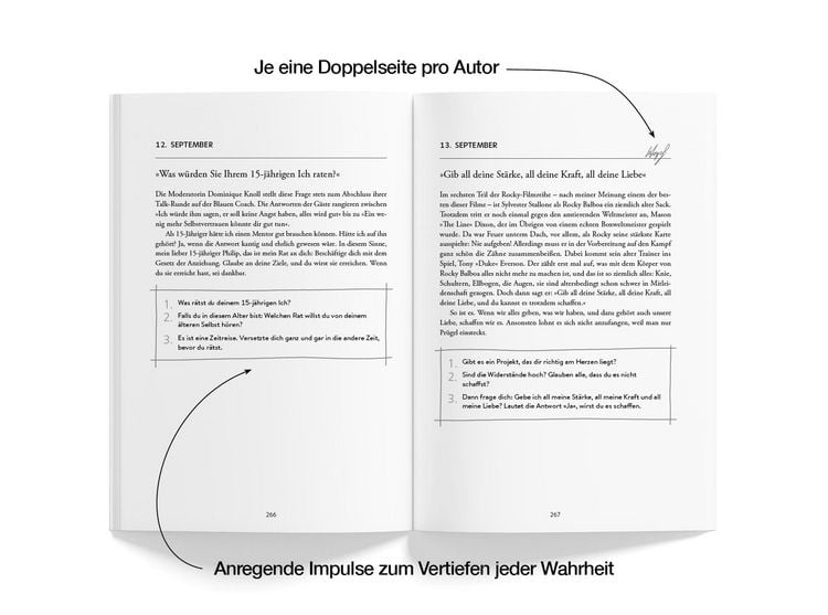 Produktbild: Jeden Tag einen Schritt &ndash; Spiegelbestseller Platz 1, Erfolgsstrategien von Hoss & Hopf mit Kiarash Hossainpour & Philip Hopf, 365 Impulse zu Disziplin, Finanzen, Mindset & Pers&ouml;nlichkeitsentwicklung, werde dein bestes Selbst