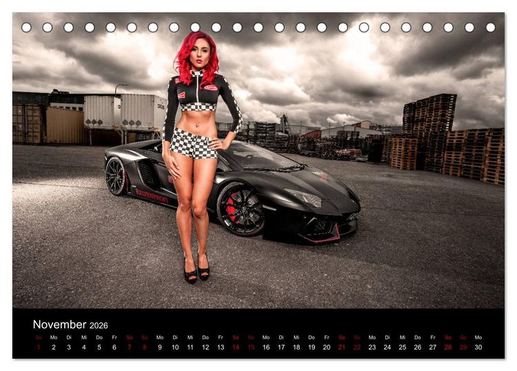 Produktbild: Cars and Girls (Tischkalender 2026 DIN A5 quer), CALVENDO Monatskalender