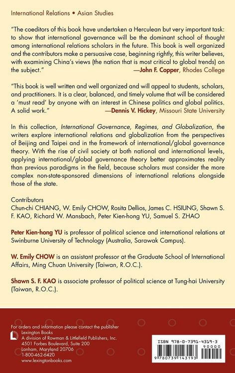 Produktbild: International Governance, Regimes, and Globalization