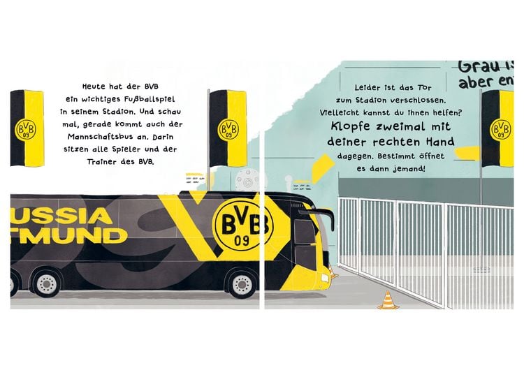 Produktbild: BVB &ndash; Ein Mitmachbuch zum Sch&uuml;tteln, Schaukeln, Pusten, Klopfen und sehen, was dann passiert