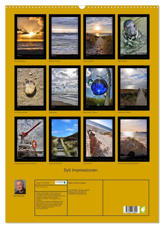 Produktbild: Sylt Impressionen (Wandkalender 2026 DIN A2 hoch), CALVENDO Monatskalender