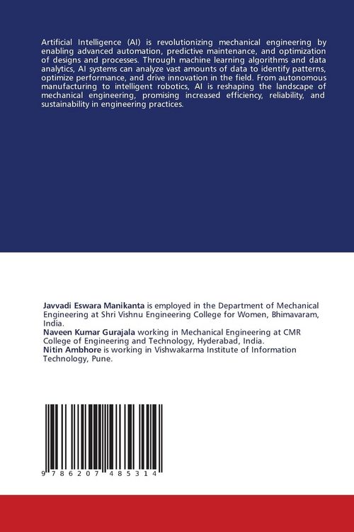 Produktbild: Artificial Intelligence in Mechanical Engineering