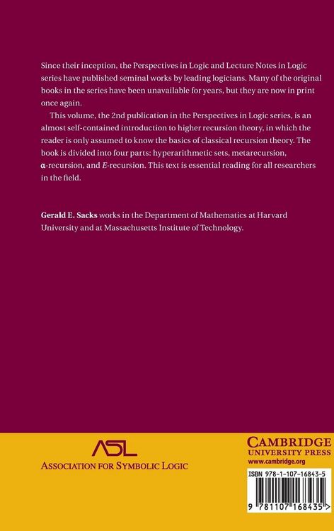 Produktbild: Higher Recursion Theory