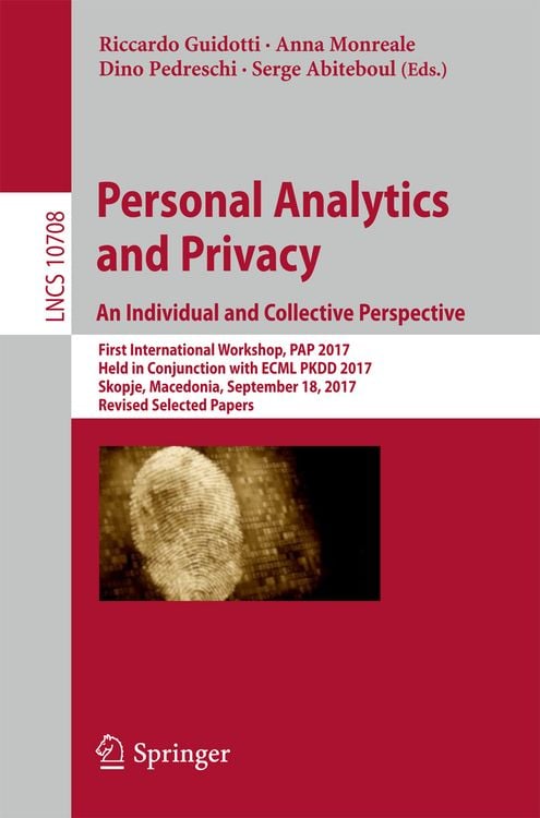Produktbild: Personal Analytics and Privacy. An Individual and Collective Perspective