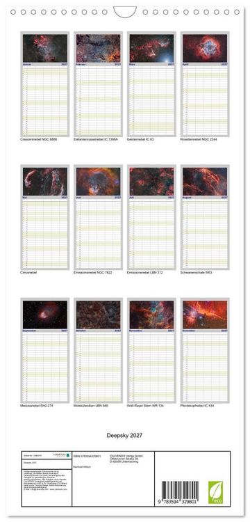Produktbild: Familienplaner 2027 - Deepsky 2027 mit 5 Spalten (Wandkalender, 21 x 45 cm) CALVENDO