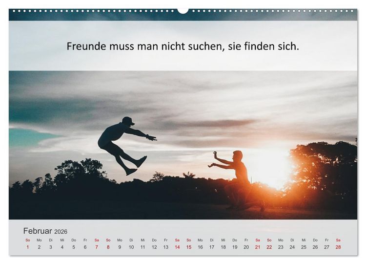 Produktbild: Motivationsspr&uuml;che Freundschaft (Wandkalender 2026 DIN A2 quer), CALVENDO Monatskalender