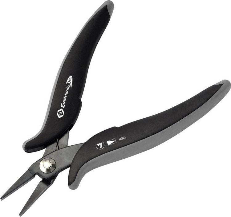 Produktbild: C.K T3891 ESD Flachzange Gerade Carbonstahl 145mm