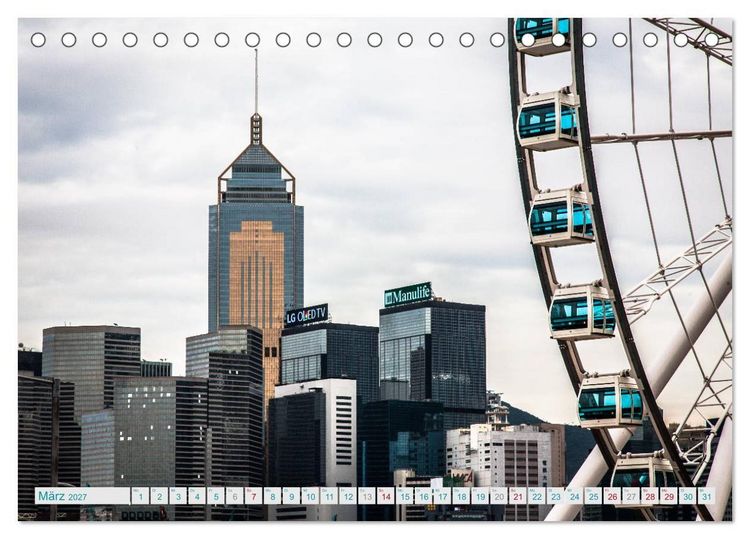 Produktbild: HONGKONG Skyline und Stadtleben (Tischkalender 2027 DIN A5 quer), CALVENDO Monatskalender