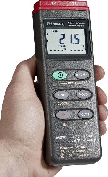 Produktbild: VOLTCRAFT K202 Temperatur-Messger&auml;t -200 - +1370&deg;C F&uuml;hler-Typ K Datenlogger-Funktion