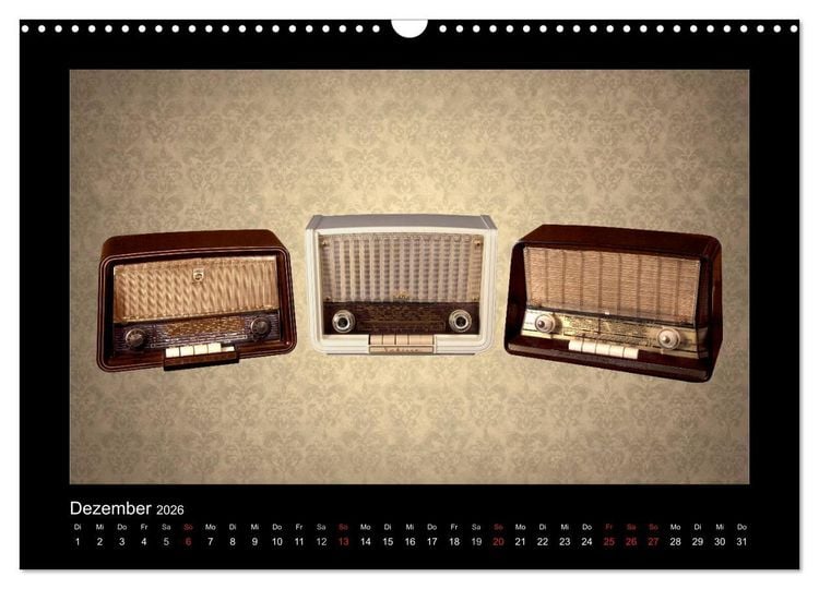 Produktbild: Dampfradios - Antike Radios mit Charme und Patina (Wandkalender 2026 DIN A3 quer), CALVENDO Monatskalender