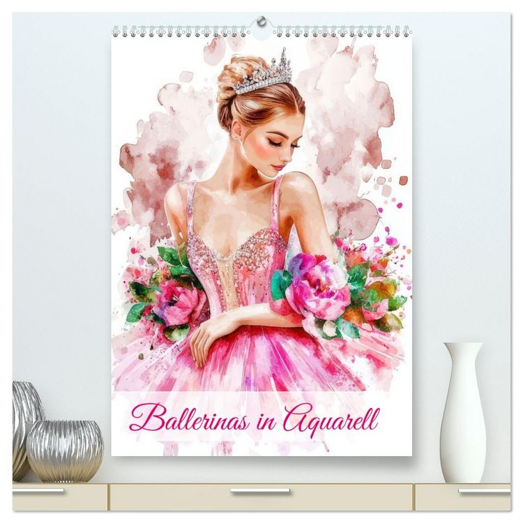 Produktbild: Ballerinas in Aquarell (hochwertiger Premium Wandkalender 2026 DIN A2 hoch), Kunstdruck in Hochglanz