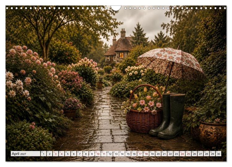 Produktbild: Landhauspoesie im Cottage-Stil (Wandkalender 2027 DIN A3 quer), CALVENDO Monatskalender