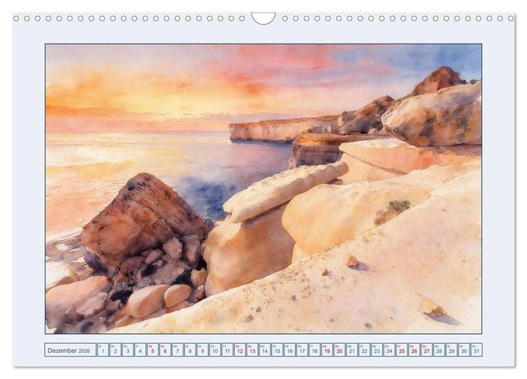 Produktbild: Malta - Perle im s&uuml;dlichen Mittelmeer (Wandkalender 2026 DIN A3 quer), CALVENDO Monatskalender