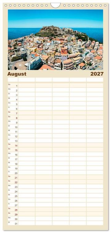 Produktbild: Familienplaner 2027 - Sardinien. Sch&ouml;ne Landschaften und bunte St&auml;dte. mit 5 Spalten (Wandkalender, 21 x 45 cm) CALVENDO