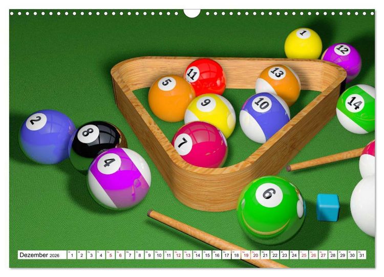 Produktbild: Indoor Aktivit&auml;ten. Billard, Darts und Bowling. Impressionen (Wandkalender 2026 DIN A3 quer), CALVENDO Monatskalender