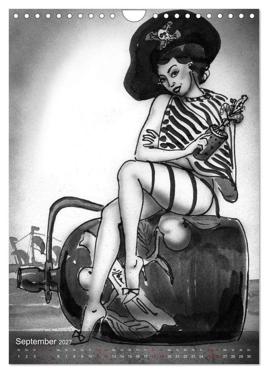 Produktbild: DELIKATESSEN - leckere K&ouml;stlichkeiten & kalorienarme Pin up Illustrationen, Zeichnungen, Grafiken und Malerei der Marke "Burlesque up your wall" von Sara Horwath (Wandkalender 2027 DIN A4 hoch), CALVENDO Monatskalender