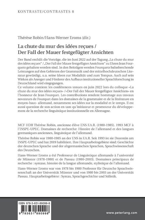 Produktbild: La chute du mur des id&eacute;es re&ccedil;ues / Der Fall der Mauer festgef&uuml;gter Ansichten