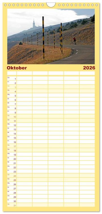 Produktbild: Familienplaner 2026 - Alpenp&auml;sse auf dem Rennrad Vol. 1 mit 5 Spalten (Wandkalender, 21 x 45 cm) CALVENDO