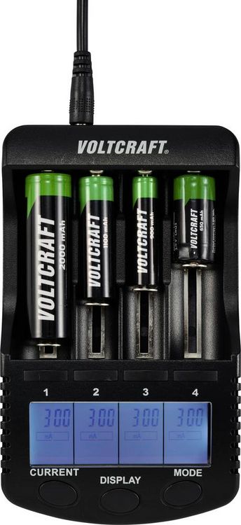 Produktbild: VOLTCRAFT CC-2 Rundzellen-Ladeger&auml;t NiMH, NiCd, LiIon Mignon (AA), Micro (AAA), Baby (C), Sub-C, 26650, 26500, 18650, 17670