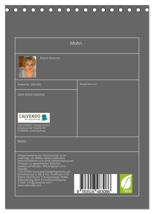 Produktbild: Mohn (Tischkalender 2026 DIN A5 hoch), CALVENDO Monatskalender