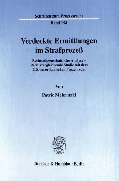 Produktbild: Verdeckte Ermittlungen im Strafproze&szlig;.