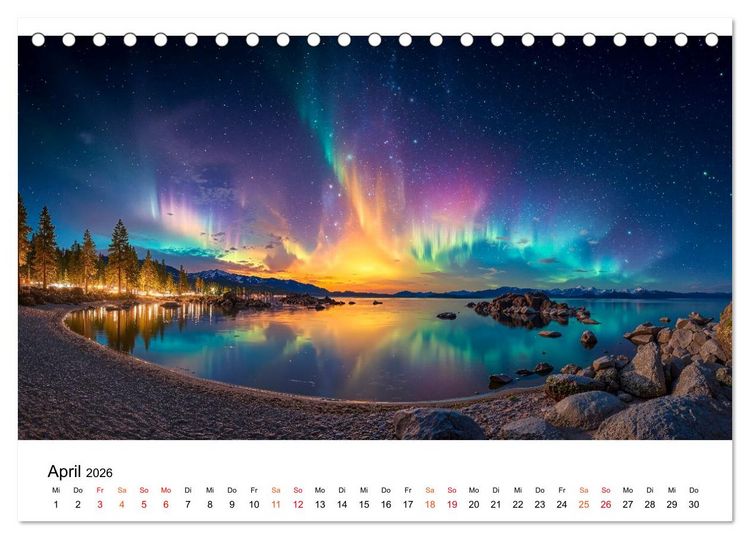 Produktbild: Aurora Borealis - Polarlicht Nordlicht (Tischkalender 2026 DIN A5 quer), CALVENDO Monatskalender