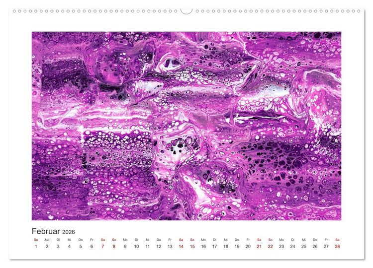 Produktbild: Dein abstraktes Jahr mit der Farbe Purpur (hochwertiger Premium Wandkalender 2026 DIN A2 quer), Kunstdruck in Hochglanz