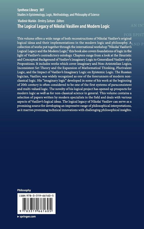 Produktbild: The Logical Legacy of Nikolai Vasiliev and Modern Logic