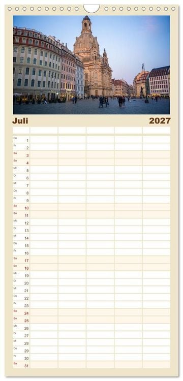 Produktbild: Familienplaner 2027 - Dresden - Sachsens Perle an der Elbe mit 5 Spalten (Wandkalender, 21 x 45 cm) CALVENDO