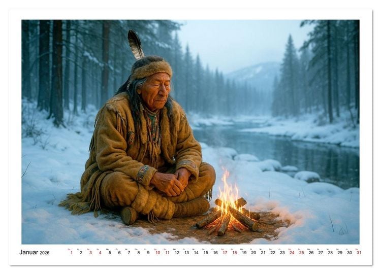 Produktbild: Spirituelle indianische Reise (Wandkalender 2026 DIN A2 quer), CALVENDO Monatskalender