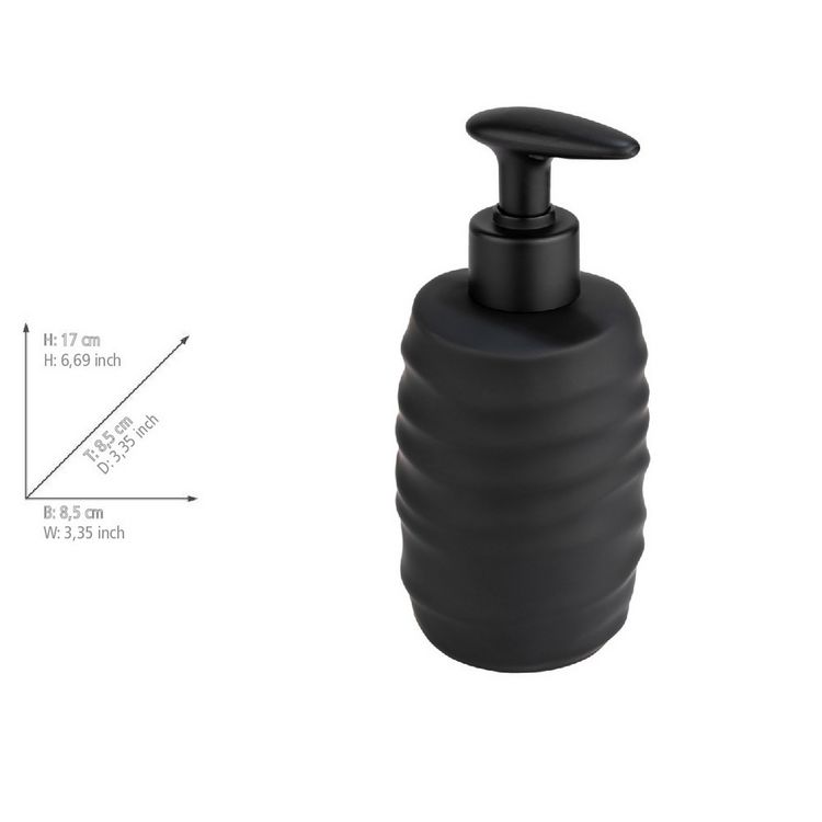 Produktbild: Bad-Accessoire Set Mod. Illana, schwarz, Keramik, &Oslash; 8,5 x 17 cm, soft-touch beschichtung,