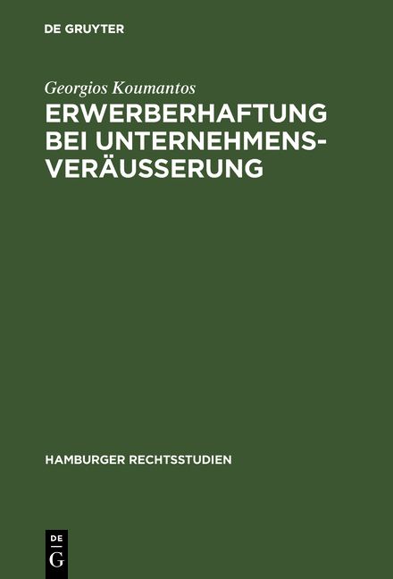 Produktbild: Erwerberhaftung bei Unternehmensver&auml;u&szlig;erung