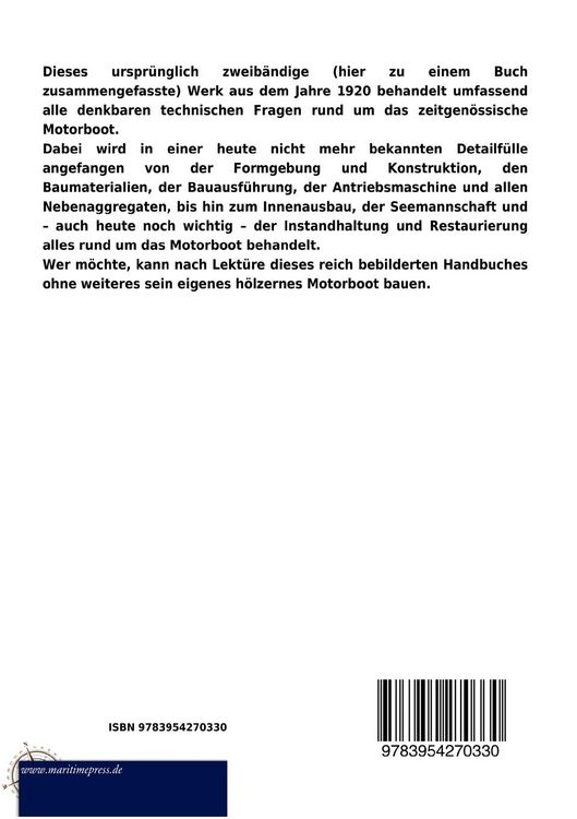 Produktbild: Handbuch f&uuml;r klassische Motorboote (1920)
