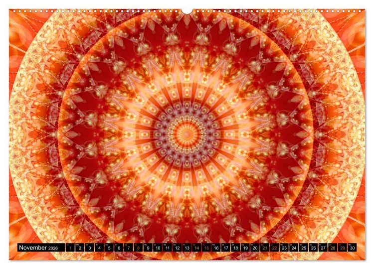 Produktbild: Energie - Mandalas in orange (Wandkalender 2026 DIN A2 quer), CALVENDO Monatskalender