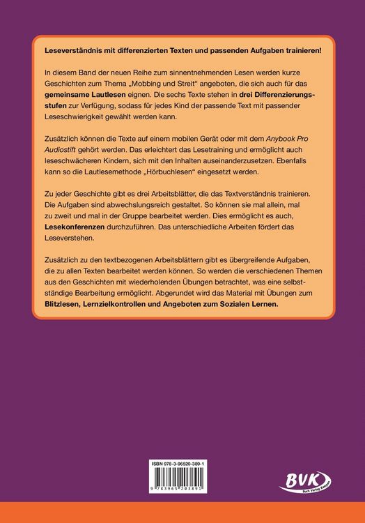 Produktbild: Fit im Leseverstehen &ndash; Mobbing und Streit