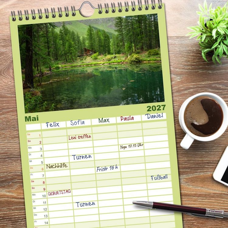 Produktbild: Familienplaner 2027 - Natur im Aostatal mit 5 Spalten (Wandkalender, 21 x 45 cm) CALVENDO