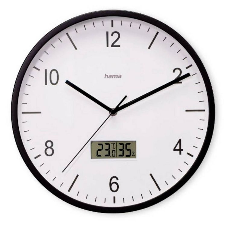 Produktbild: Hama 00185887 Funk Wanduhr 35cm x 350mm x 350mm x 40mm Schwarz