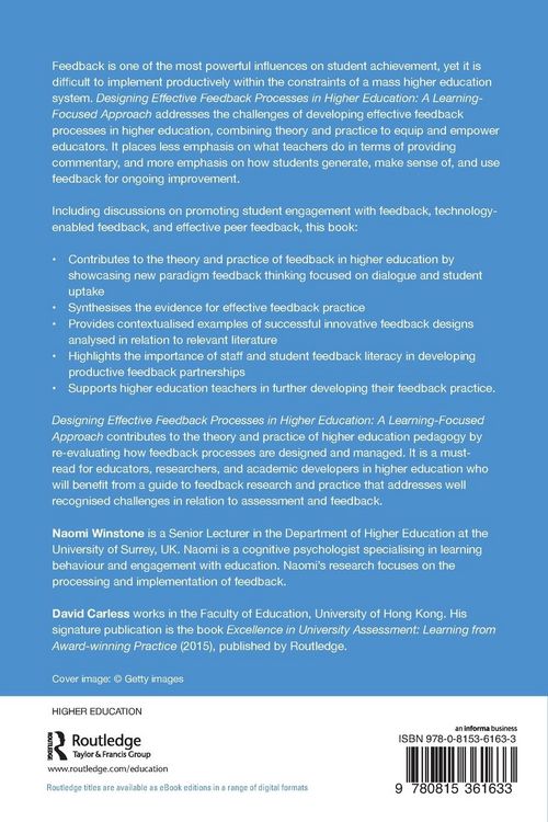 Produktbild: Designing Effective Feedback Processes in Higher Education