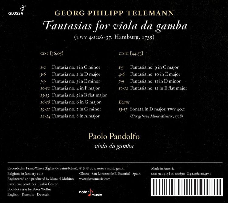 Produktbild: Fantasias For Viola da Gamba