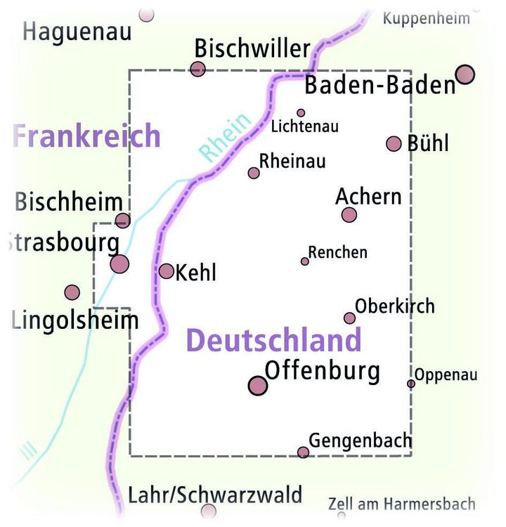 Produktbild: Publicpress Rad- und Wanderkarte Rheinau, Ortenau, Stra&szlig;burg, Offenburg, B&uuml;hl, Oberkirch 1:50.000