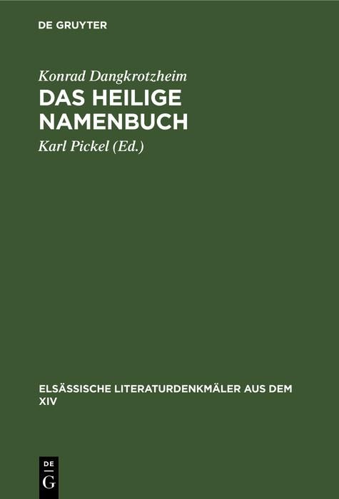 Produktbild: Das heilige Namenbuch