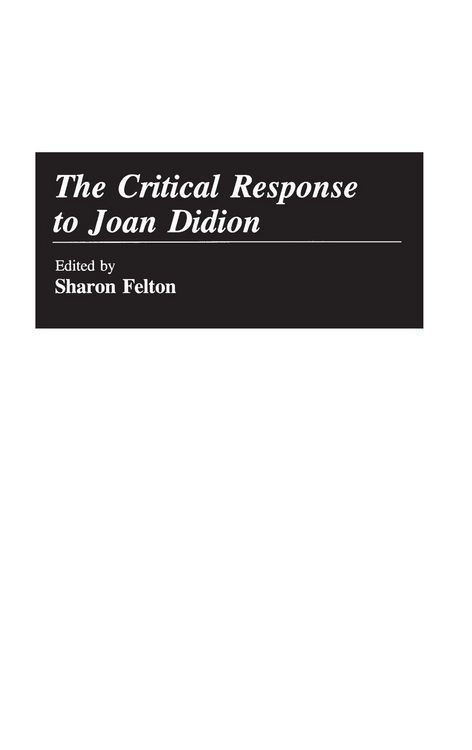 Produktbild: The Critical Response to Joan Didion