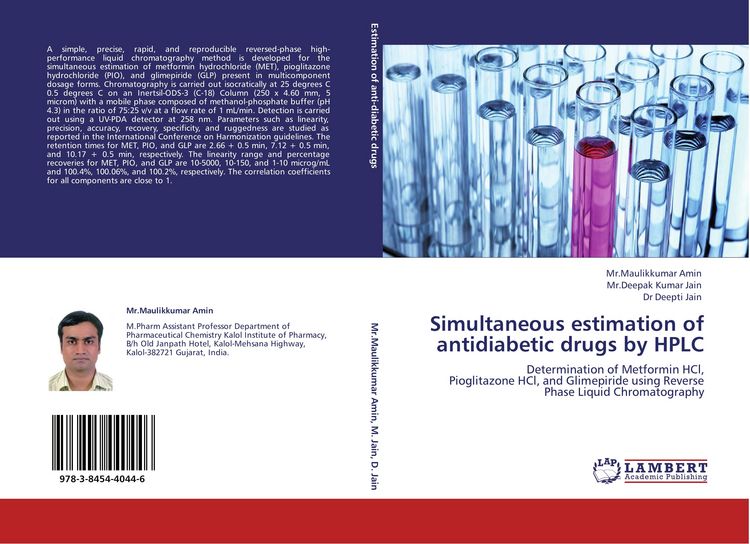 Produktbild: Simultaneous estimation of antidiabetic drugs by HPLC