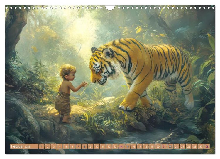 Produktbild: Vertr&auml;umte Begegnungen - Kinderkalender (Wandkalender 2026 DIN A3 quer), CALVENDO Monatskalender