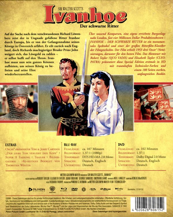 Produktbild: Ivanhoe - Der schwarze Ritter - Digipack (Blu-ray+DVD)