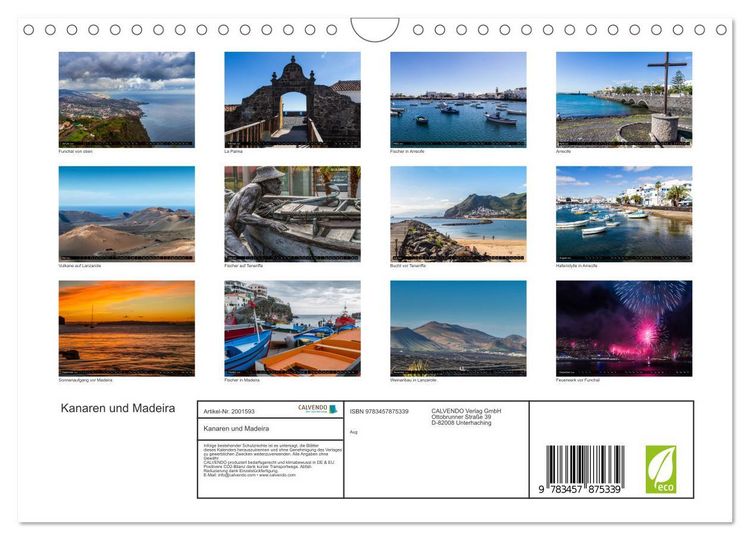 Produktbild: Kanaren und Madeira (Wandkalender 2026 DIN A4 quer), CALVENDO Monatskalender